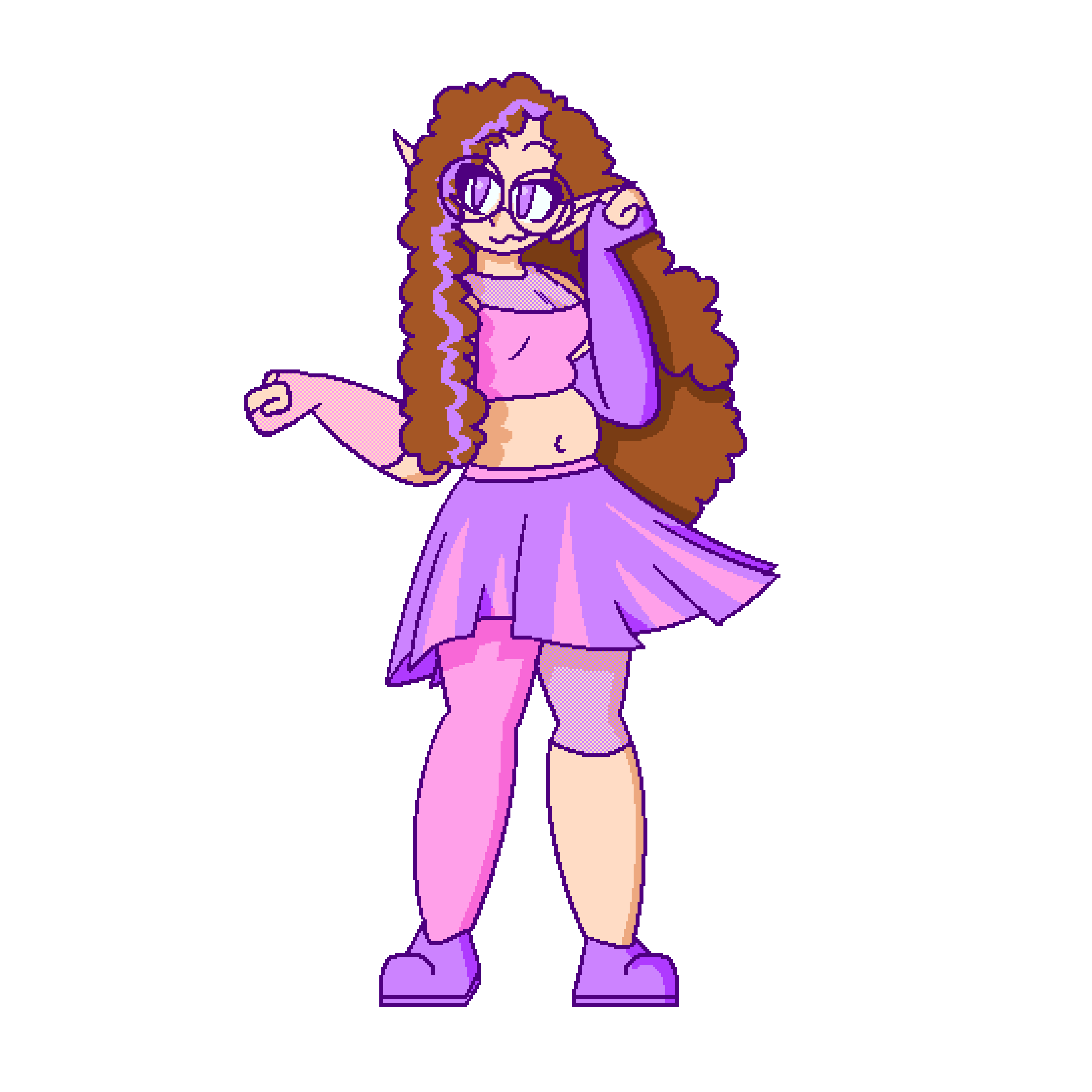 Pixelated Drawing of Vi's elf persona.